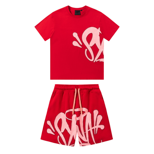 Syna Red Shorts Set